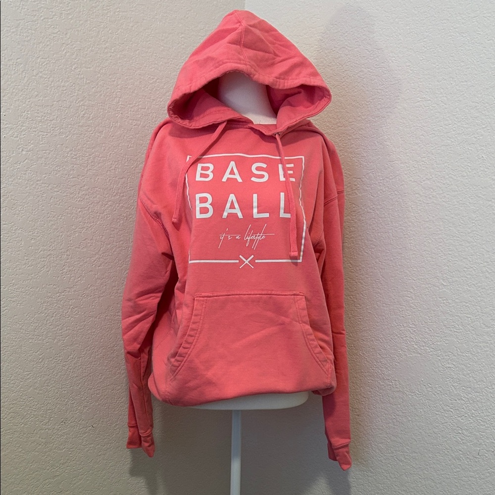 Baseball Graphic Pink Hoodie